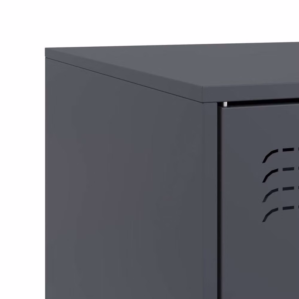 Berkfield Home Set of 2 Anthracite Steel TV Cabinets, W/D/H: 67 x 39 x 44 cm – 5