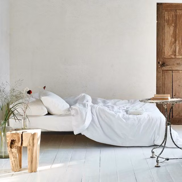 Designers Guild Loweswater Cotton Percale Duvet Cover Bedding Set in White