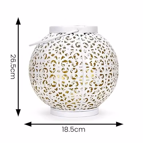 ValueLights Solar White Sphere Hanging Garden Lanterns, Set of 2 – 4