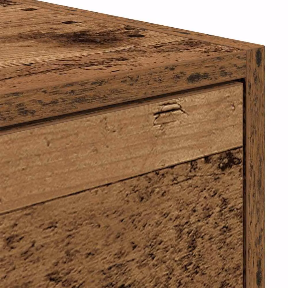 Berkfield Home Set of 2 Rustic Old Wood TV Cabinets in Brown, W/D/H: 100 x 31 x 25.5 cm – 4