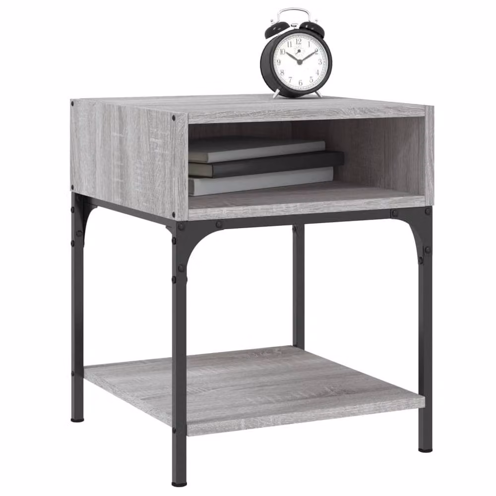 Berkfield Home Set of 2 Grey Sonoma Bedside Tables in Engineered Wood, W: 40 cm, D: 41 cm, H: 50 cm – 2