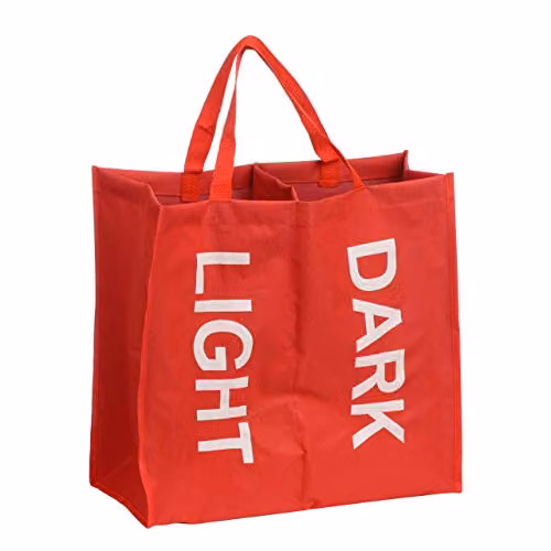 Orsina Two-Section Laundry Bag with Handles in Red and Pink