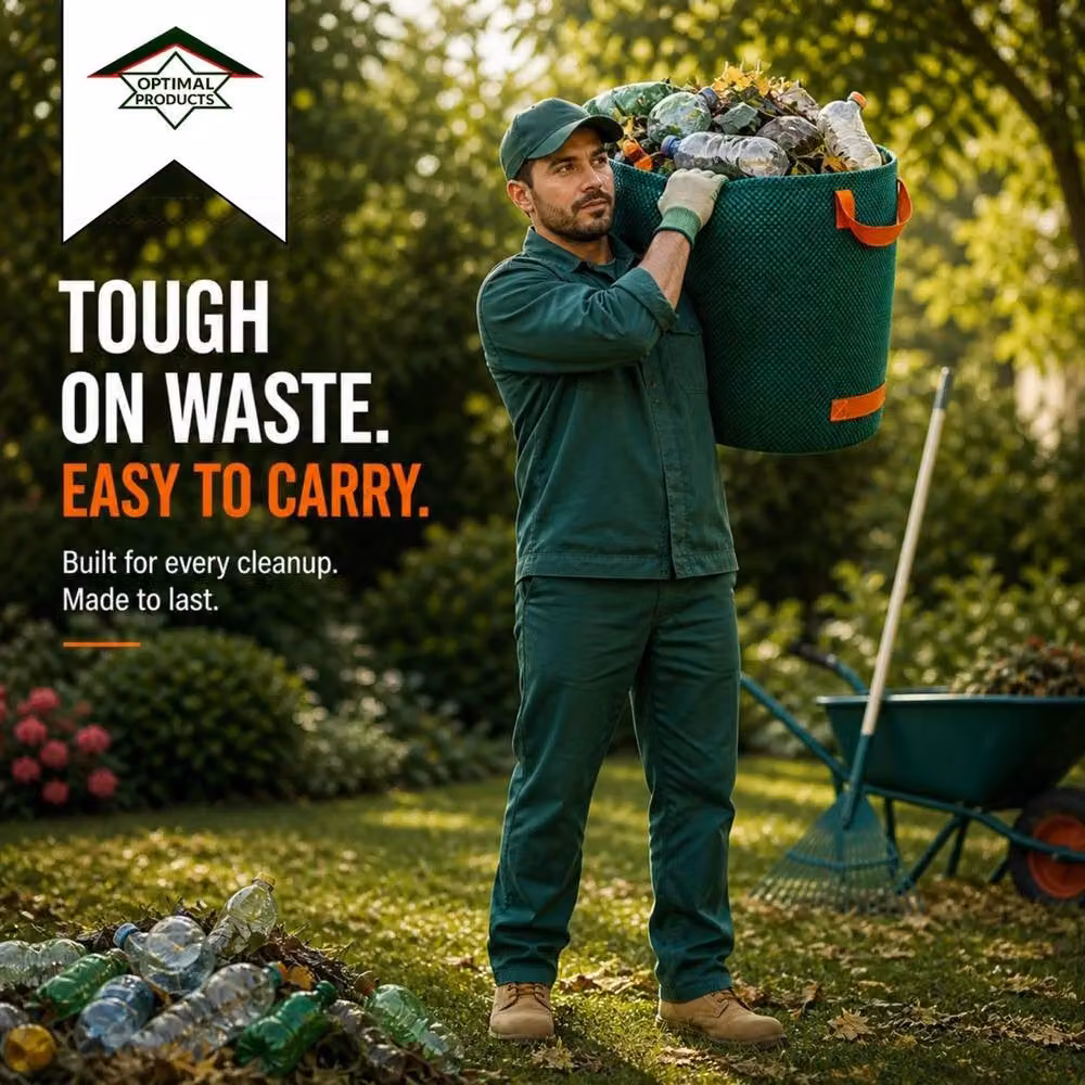 NESTLUNE 2 Pack Large Green Garden Waste Refuse Bags, 120l Capacity – 5