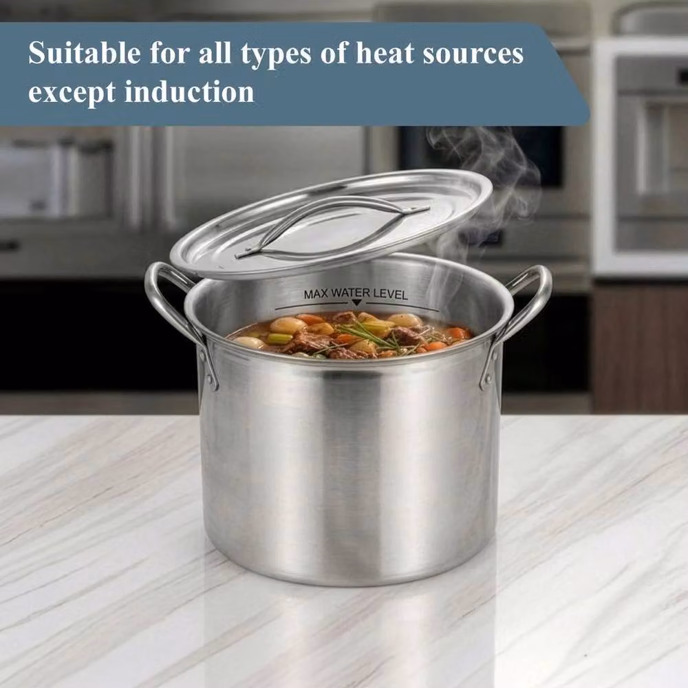 VOGREX Buckingham Large Stainless Steel Stock Pot with Lid in Silver – 2