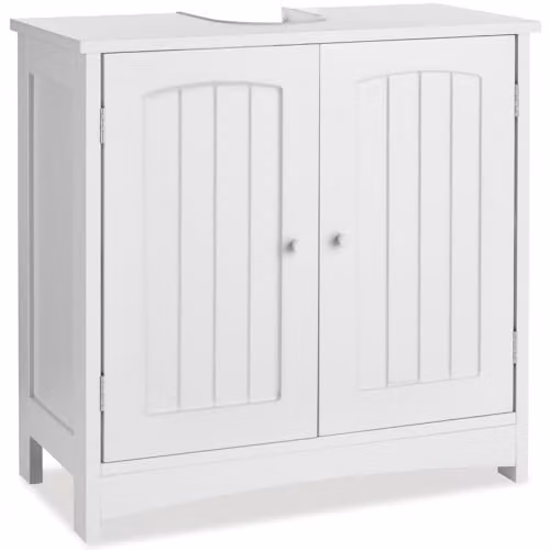 tectake Country House Style Under-Sink Bathroom Cabinet in White, W/D/H: 62 x 30 x 60 cm