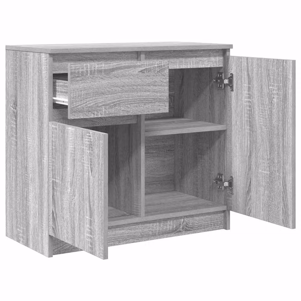 Berkfield Home Grey Sonoma Sideboard with Drawer in Engineered Wood W/D/H: 71 x 35 x 65 cm – 2