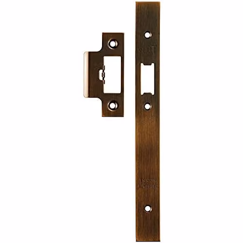 Loops Forend Strike and Fixing Pack for DIN Security Latch in Antique Brass – 1