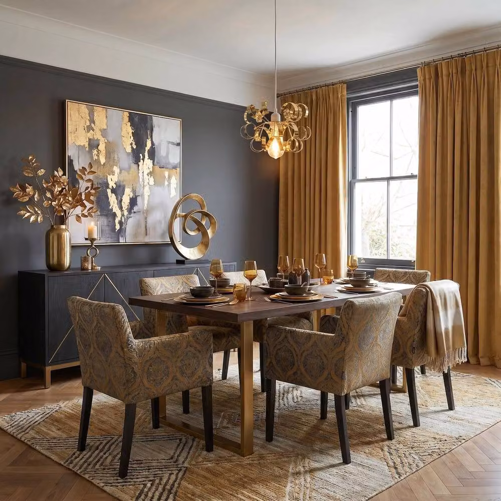 Happy Homewares Gold Metal Pendant Shade with Twisting and Curving Strips – 2