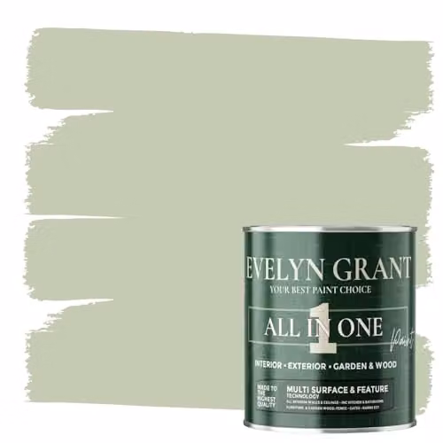 Evelyn Grant All-In-One Multi-Surface Paint for Indoor and Outdoor Use, Matt, Sage Green, 1 l