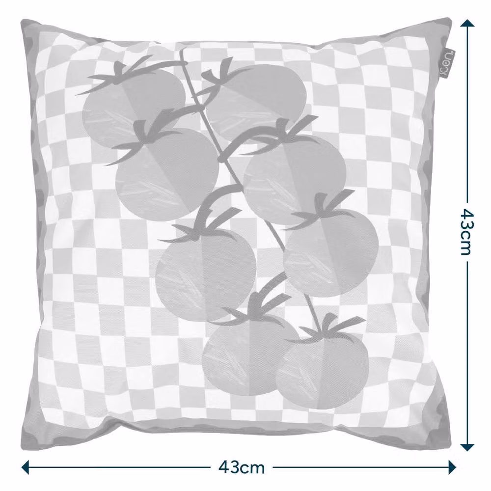 icon Square Tomato Print Cushion in Yellow, W/D/H: 43 x 43 x 43 cm – 3