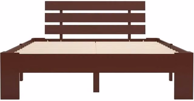 Berkfield Home Modern Small Double Bed Frame in Brown Solid Pine Wood W/D/H: 120 x 200 x 66 cm – 1