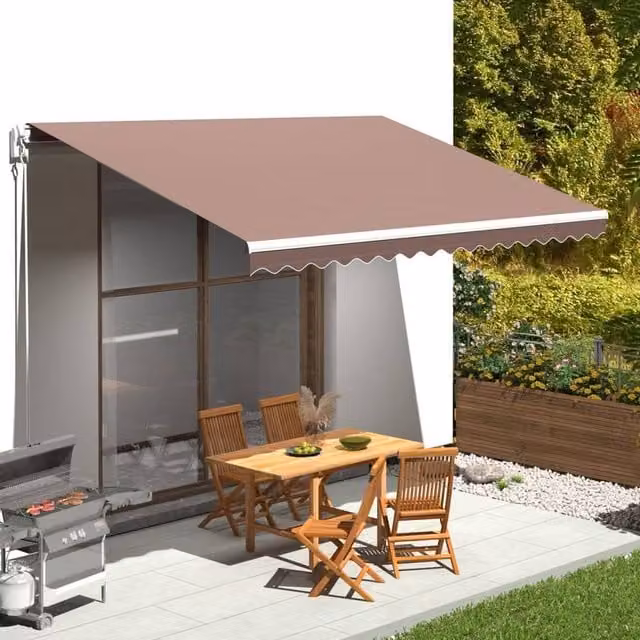 Berkfield Home Replacement Brown Polyester Awning Fabric, W x H: 4.5 x 3 m – 1