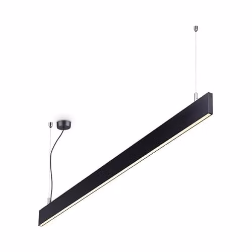 Netlighting Linus Integrated LED Linear Ceiling Pendant Lamp, Black, 3000K Warm White – 1