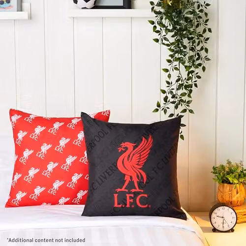Liverpool F.C. Square Cushion Covers, Pack of 2, Red, Black and Multicolour, W/D/H: 39 x 39 x 39 cm – 2