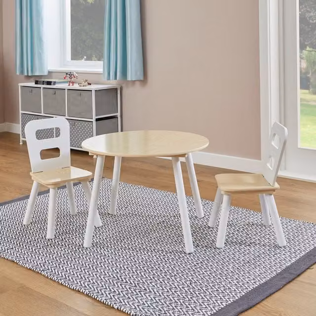 Liberty House Toys White Round Kids Table and Chairs Set