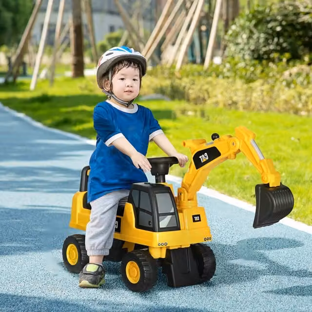 HOMCOM CAT Licensed Kids Ride on Sand Vehicle in Yellow