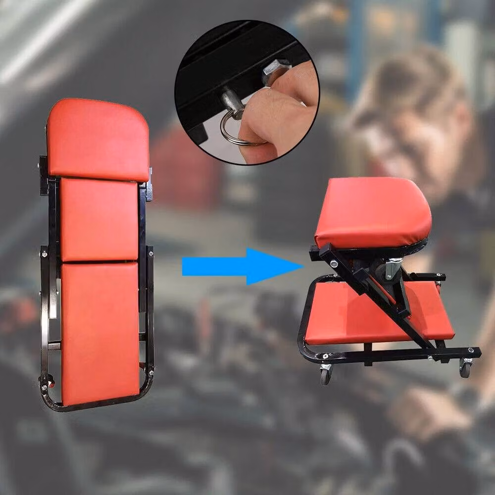 Havendro Red Folding Creeper Garage Stool with 150kg Capacity – 4