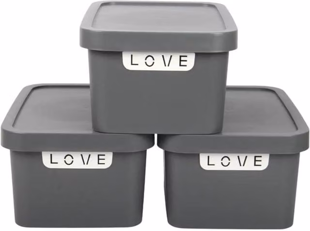 NESTLUNE Grey 7.5L Plastic Storage Box with Lid – 1