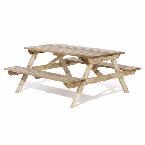 Rowlinsons 5ft Picnic Bench in Brown, W/D/H: 150 x 150 x 70 cm – 1