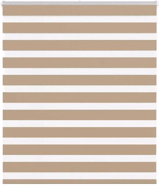 Berkfield Home Zebra Blind in Sand Brown, W: 120 cm, H: 100 cm
