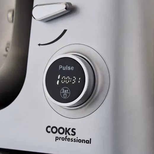 Cooks Professional Multi-Function 1800W Digital Stand Mixer with 8L Stainless Steel Bowl and Pulse Function in Silver – 3