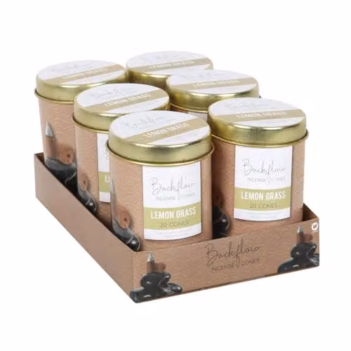 Something Different Natural and Lemon Grass Jumbo Backflow Incense Cones in a Metal Tin – 2