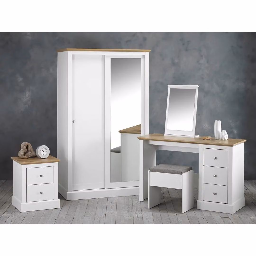 Lemon Pavilion Furniture Devon 2 Door Sliding Wardrobe in White, W/D/H: 113.8 x 57.7 x 181.6 cm – 2