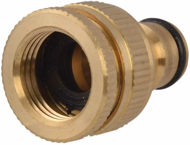 Faithfull Brass Dual Tap Connector 12.5-19mm (1/2 - 3/4in) Gold