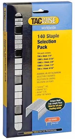 Tacwise 140 Series Silver Flat Wire Staples in Multicolour – 1