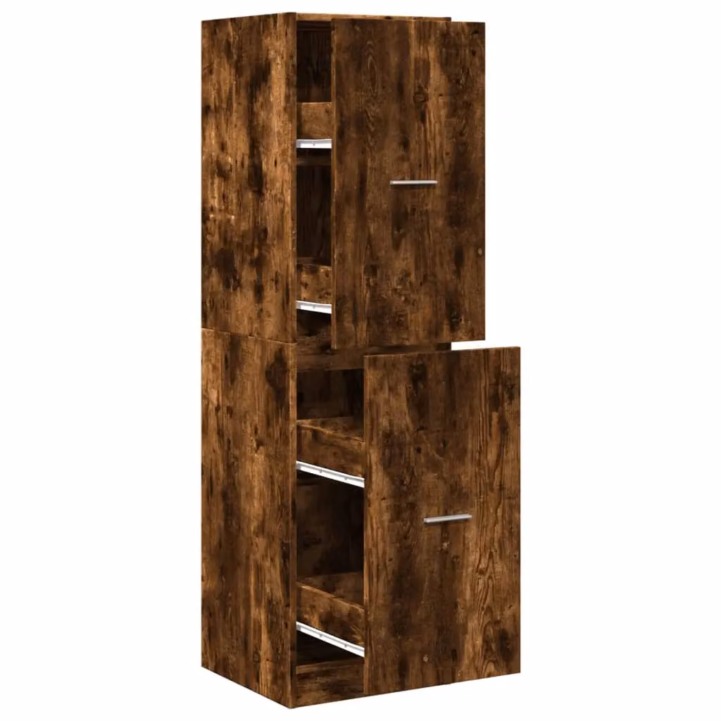 Berkfield Home Apothecary Cabinet in Smoked Oak, Brown, W/D/H: 40 x 41 x 144.5 cm – 2