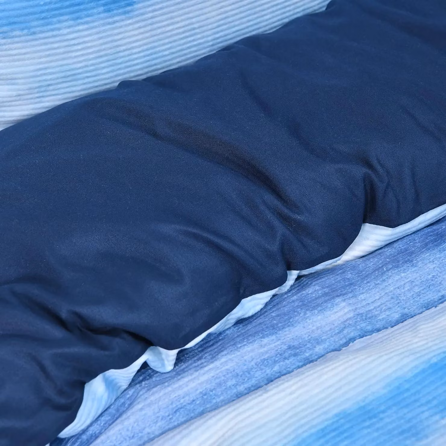 Smart Living Reversible Ribbed Velvet Duvet Cover and Pillowcases, Blue, W/D/H: 180 x 200 cm – 2