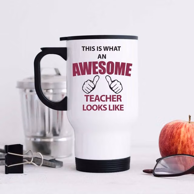 60 Second Makeover This Is What An Awesome Teacher Looks Like Metal Travel Mug in White