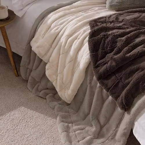 Paoletti Empress Faux Fur Throw in Grey, W/D/H: 130 x 180 cm – 3
