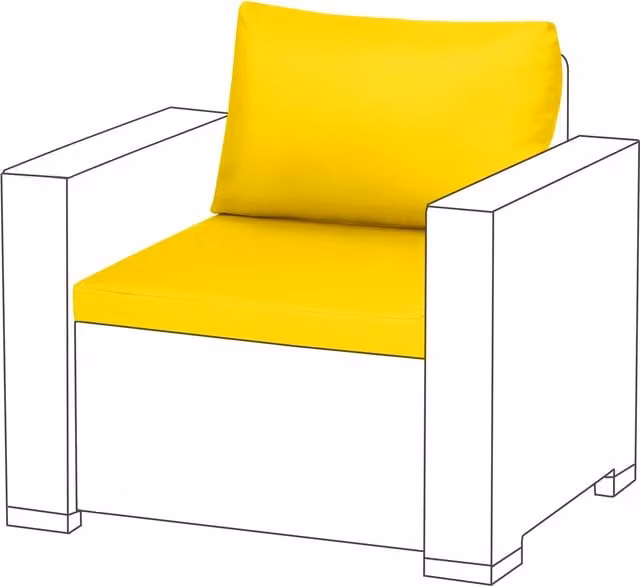 Gardenista Water Repellent Yellow Polyester Square Outdoor Garden Rattan Furniture Replacement Cushion, Set of 2