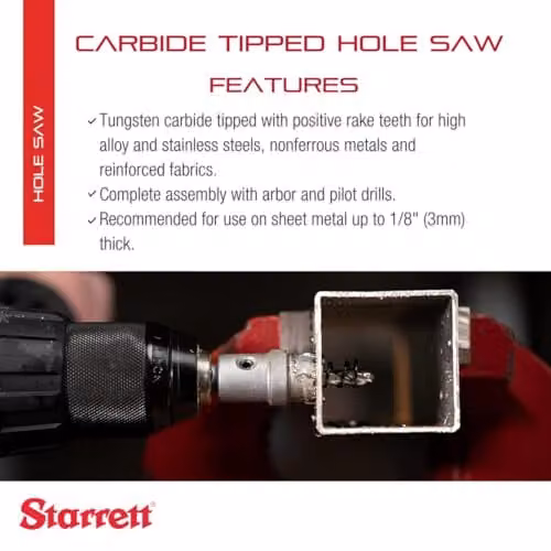 Starrett Tungsten Carbide Tipped Hole Saw for Stainless Steel, 32 mm, Grey – 2