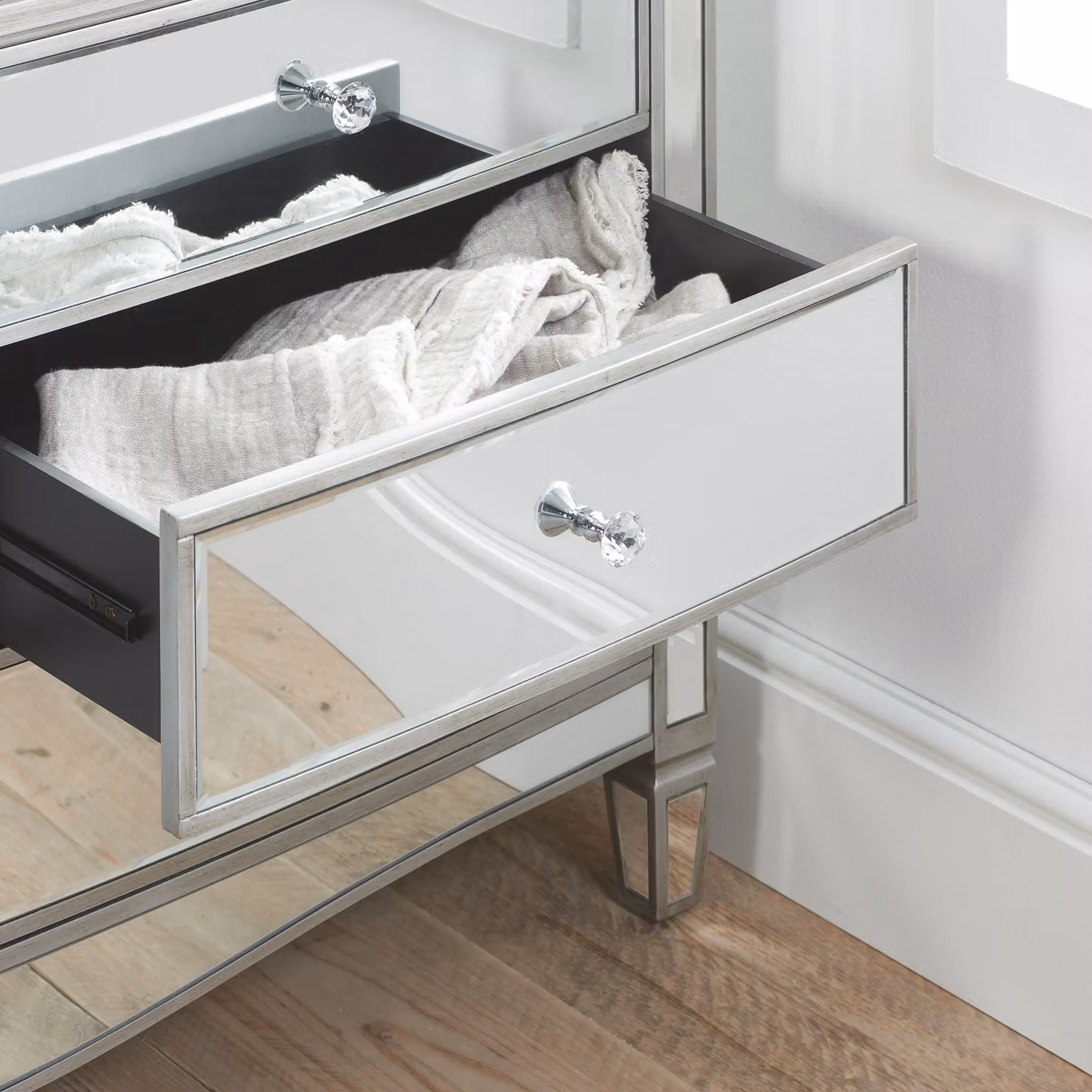 Birlea Elysee 6 Drawer Mirrored Chest of Drawers in Silver – 2