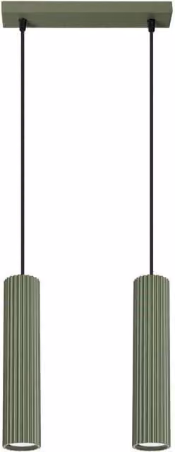Sollux Lighting Minimalist Pendant Lamp, Green, W/D/H: 90 x 30 x 6.5 cm