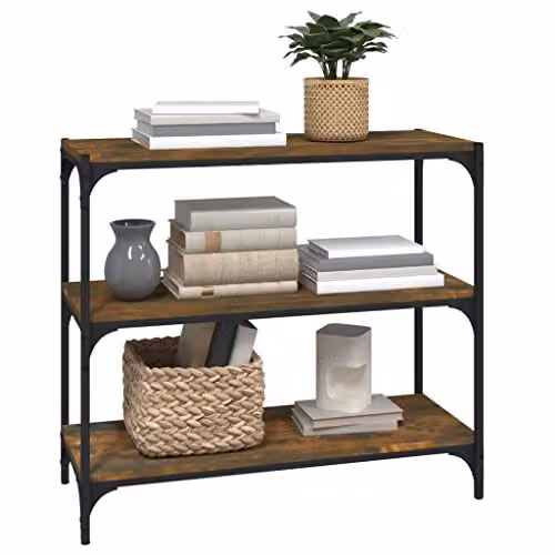vidaXL Revera Industrial Book Cabinet, Brown, W/D/H: 80 x 33 x 70.5 cm – 4