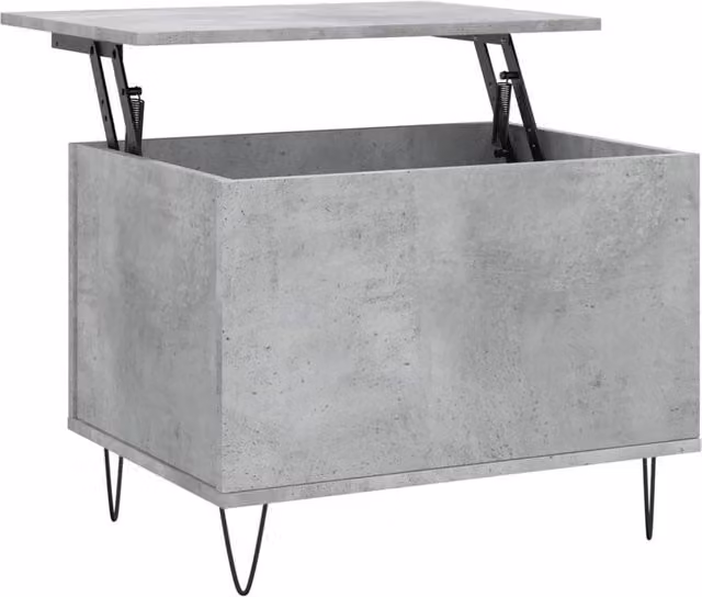 Berkfield Home Modern Grey Coffee Table with Lift Mechanism, W: 60 cm, D: 44.5 cm, H: 45 cm