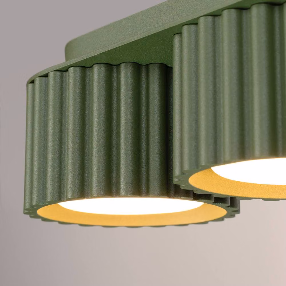 Sollux Lighting minimalist cylinder ceiling lamp in green, W/D/H: 32.5 x 32.5 x 10 cm – 3