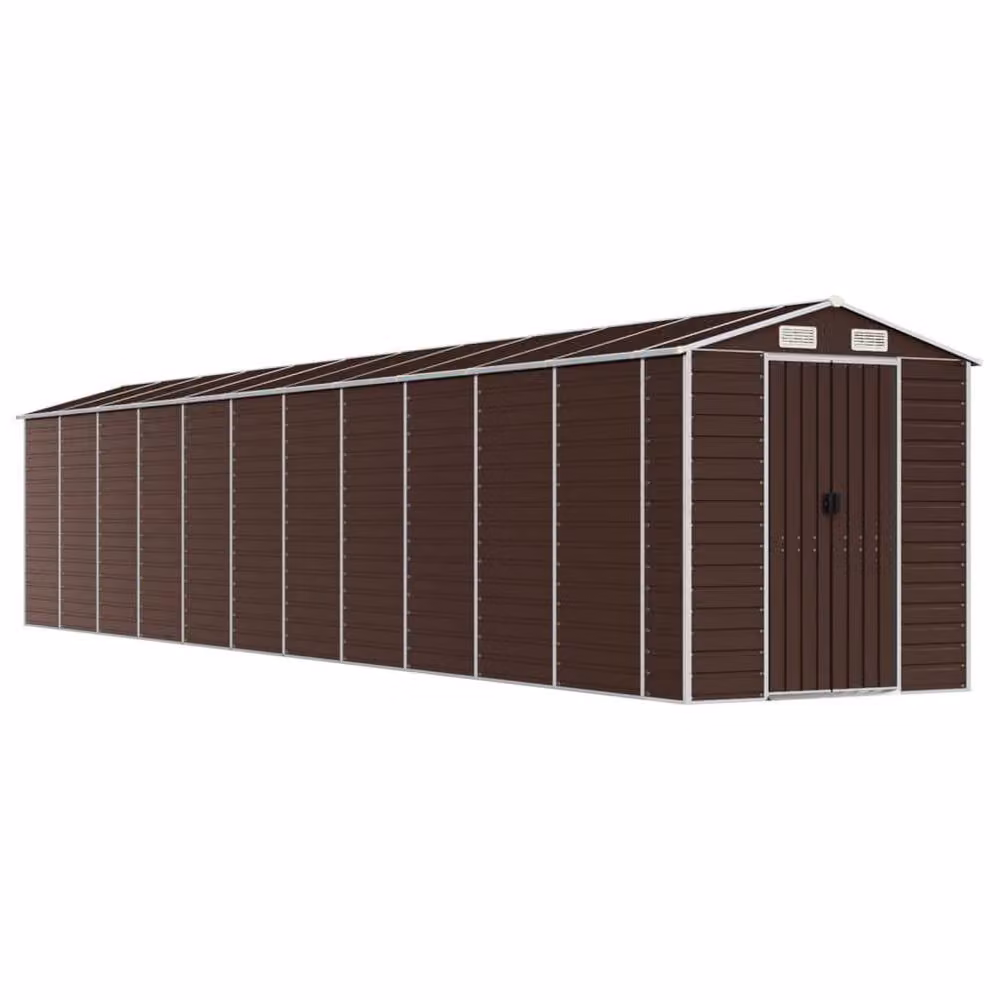 Berkfield Home Brown Galvanised Steel Gable Garden Shed W/D/H: 191 x 980 x 198 cm – 3