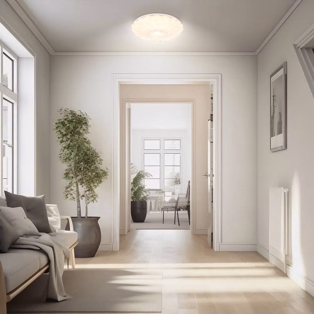 Briloner LED Ceiling Light with Starry Sky Effect, Warm White 3000K, White, W/D/H: 38.5 x 38.5 x 8.5 cm – 4