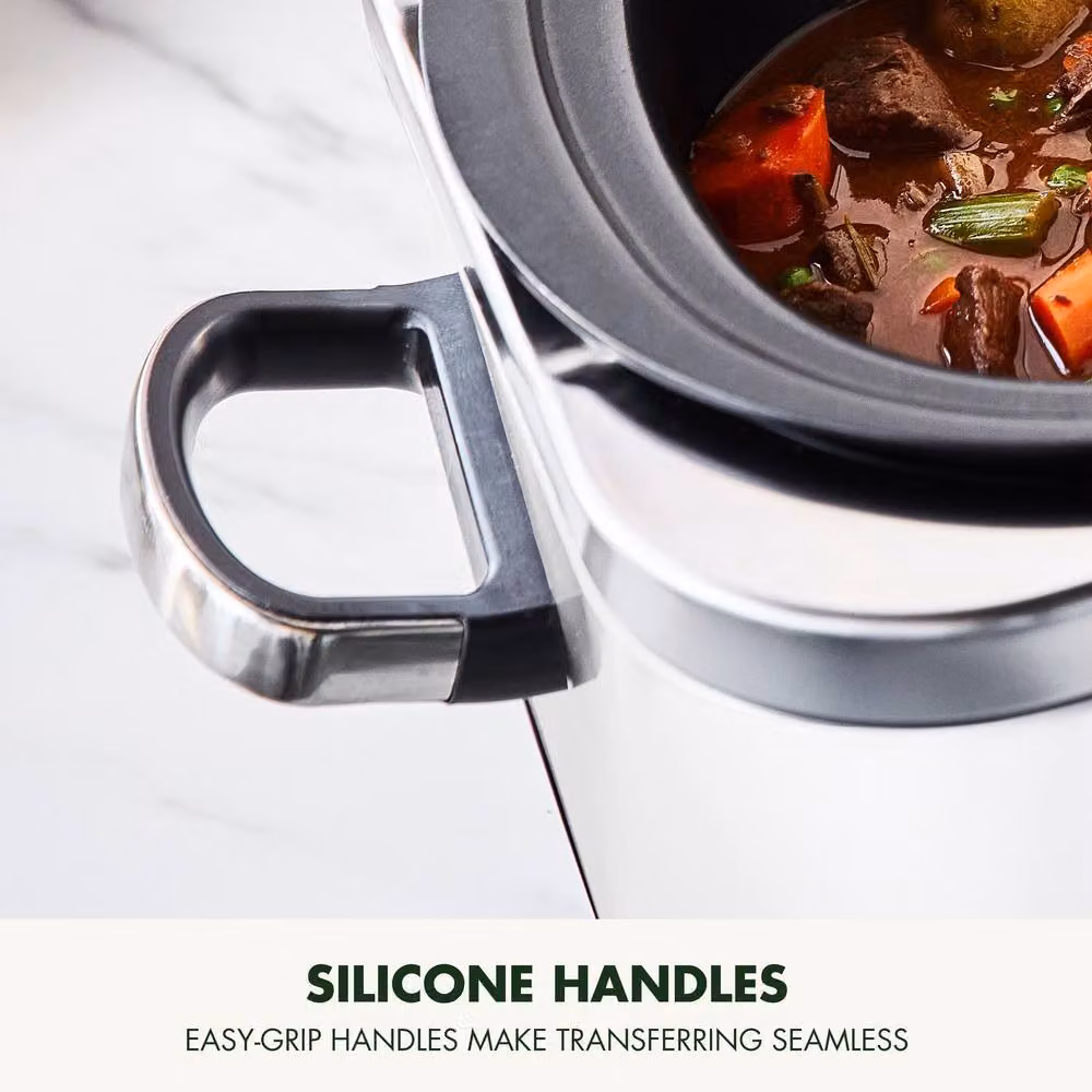 GreenPan Elite 8-in-1 6L Slowcooker with PFAS-Free Ceramic Non-stick Coating in White – 6