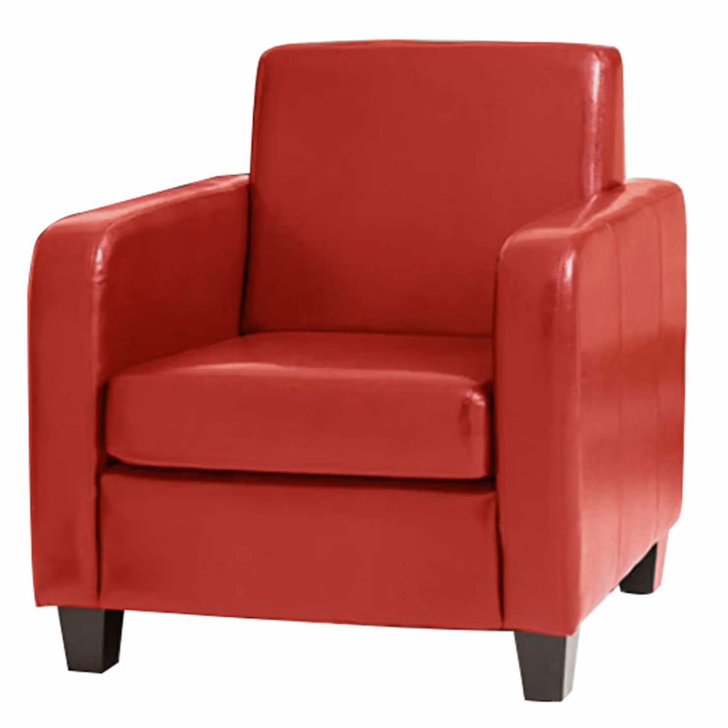 Artemis Home Bethel Faux Leather Armchair in Red with Solid Wood Frame – 2