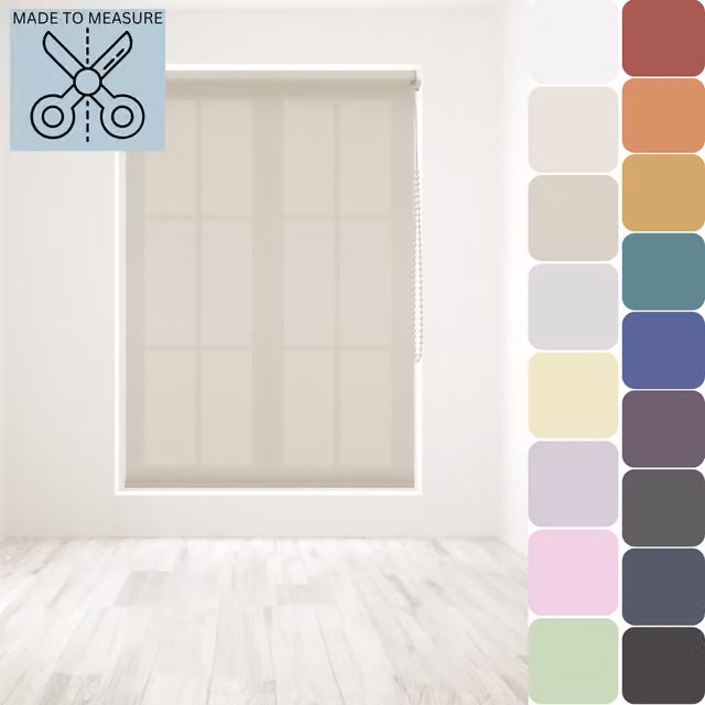 Caecus Made to Measure Straight Edge Roller Blind in Cappuccino Brown, Width: 240 cm