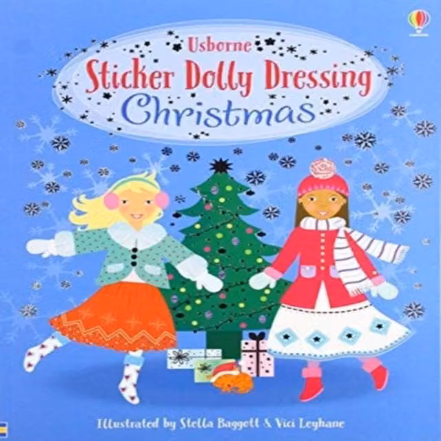 Leonie Pratt Sticker Dolly Dressing Christmas Paperback Book, Multicolour
