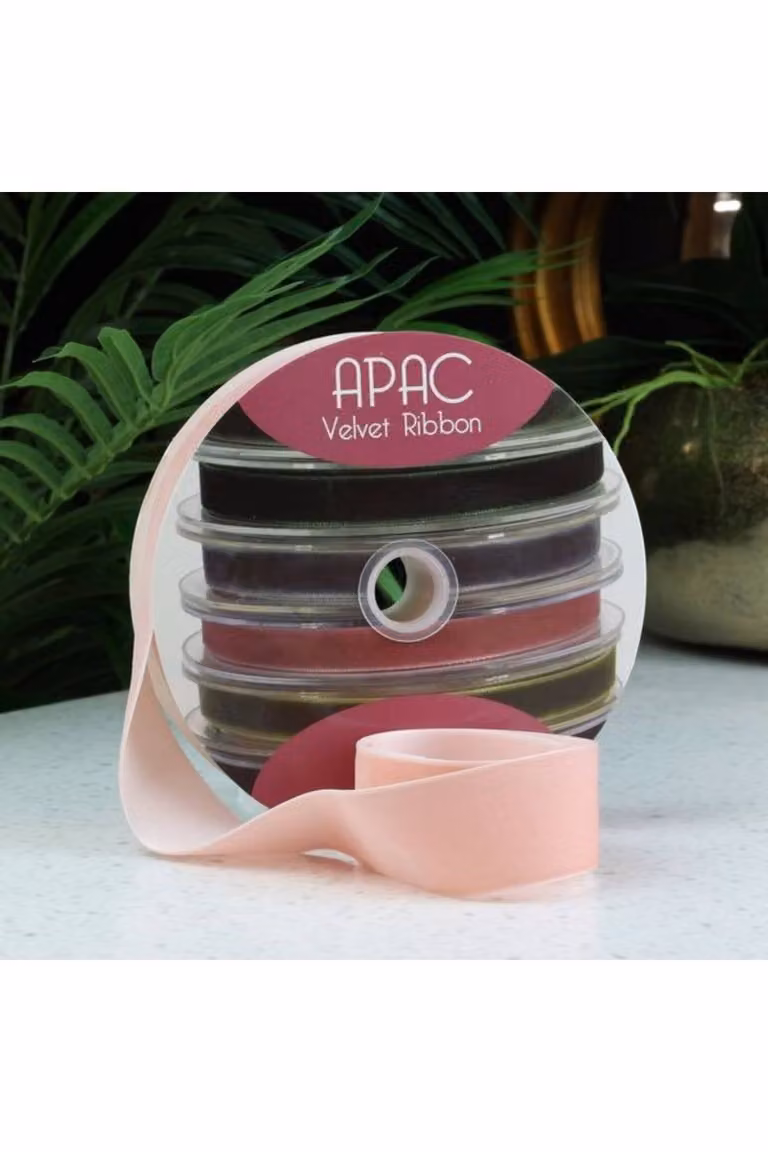 KDMD Baby Pink Velvet Ribbon, Width: 3.8 cm, Length: 20 m