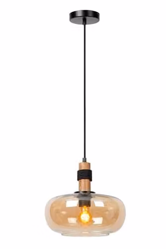 Lucide Ilona Amber Glass Pendant Light, Diameter: 30 cm