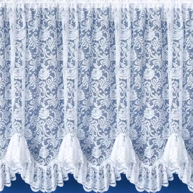 Tyrone Textiles White Floral Fabric Panel, W: 300 cm, H: 107 cm