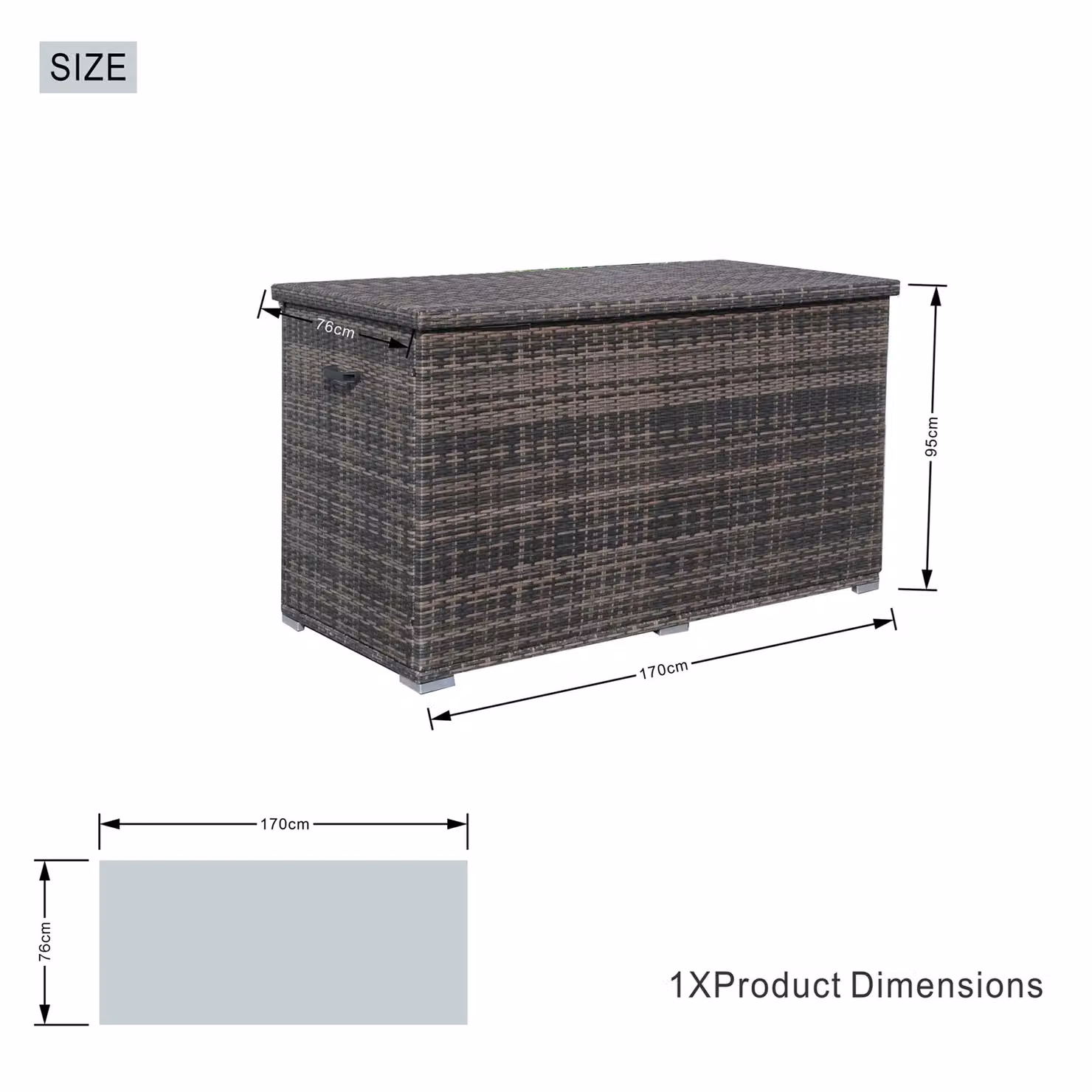 Direct Wicker 980L Brown Rattan and Aluminium Outdoor Large Deck Storage Box – 2